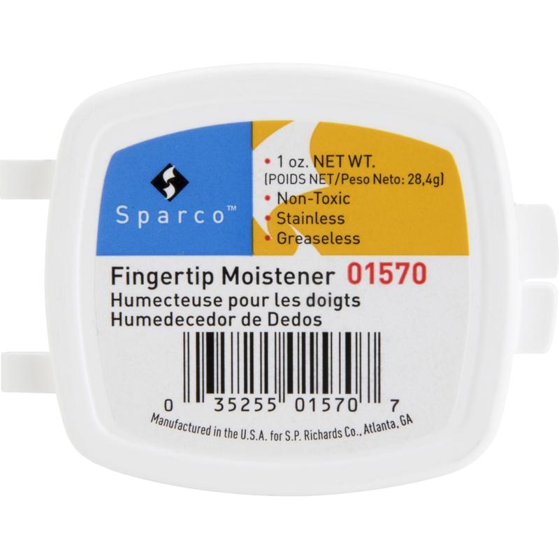 Sparco 1 Oz. Greaseless Fingertip Moistener - Odorless, Greaseless, Stainingless, Non-slip - 1 oz - White (Min Order Qty 42) MPN:01570