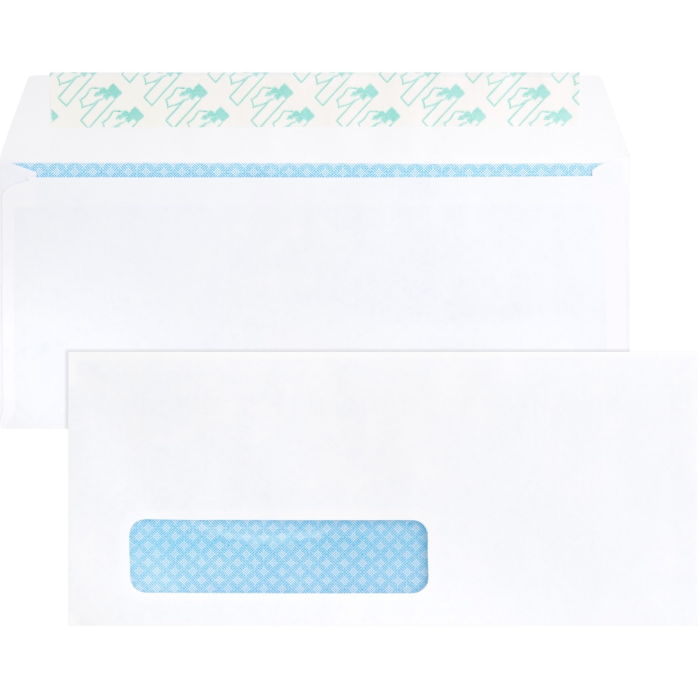 Business Source Security Tint Window Envelopes - Business - #10 - 9 1/2in Width x 4 1/8in Length - Peel & Seal - Wove - 500 / Box - White MPN:16473