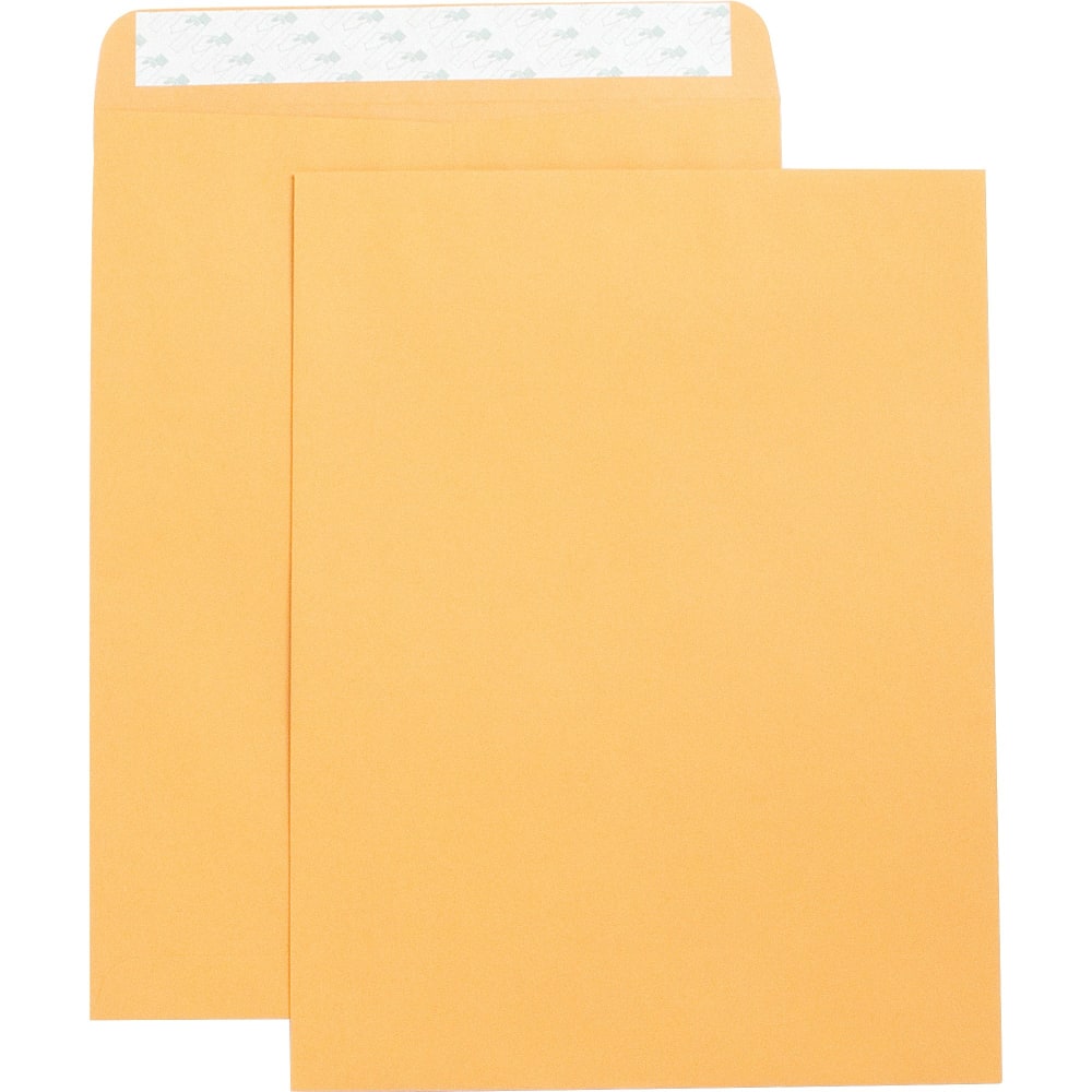 Business Source Self Adhesive Kraft Catalog Envelopes - Catalog - 10in Width x 13in Length - 28 lb - Self-sealing - Kraft - 250 / Box - Brown Kraft MPN:42121