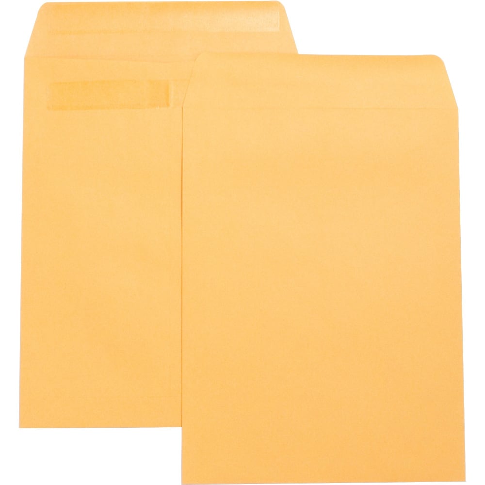 Business Source Press-To-Seal Catalog Envelopes - Catalog - 9in Width x 12in Length - 28 lb - Self-sealing - Kraft - 100 / Box - Brown Kraft (Min Order Qty 2) MPN:42123