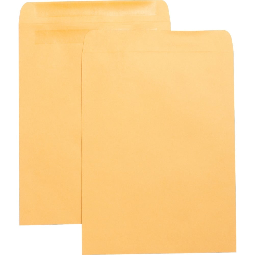 Business Source Press-To-Seal Catalog Envelopes - Catalog - 10in Width x 13in Length - 28 lb - Self-sealing - Kraft - 100 / Box - Brown Kraft (Min Order Qty 2) MPN:42124