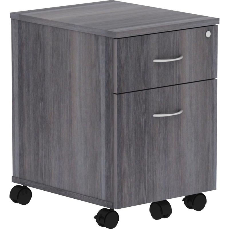 Lorell Relevance 2-Drawer Mobile File Cabinet For Computer Desk, Charcoal MPN:16217