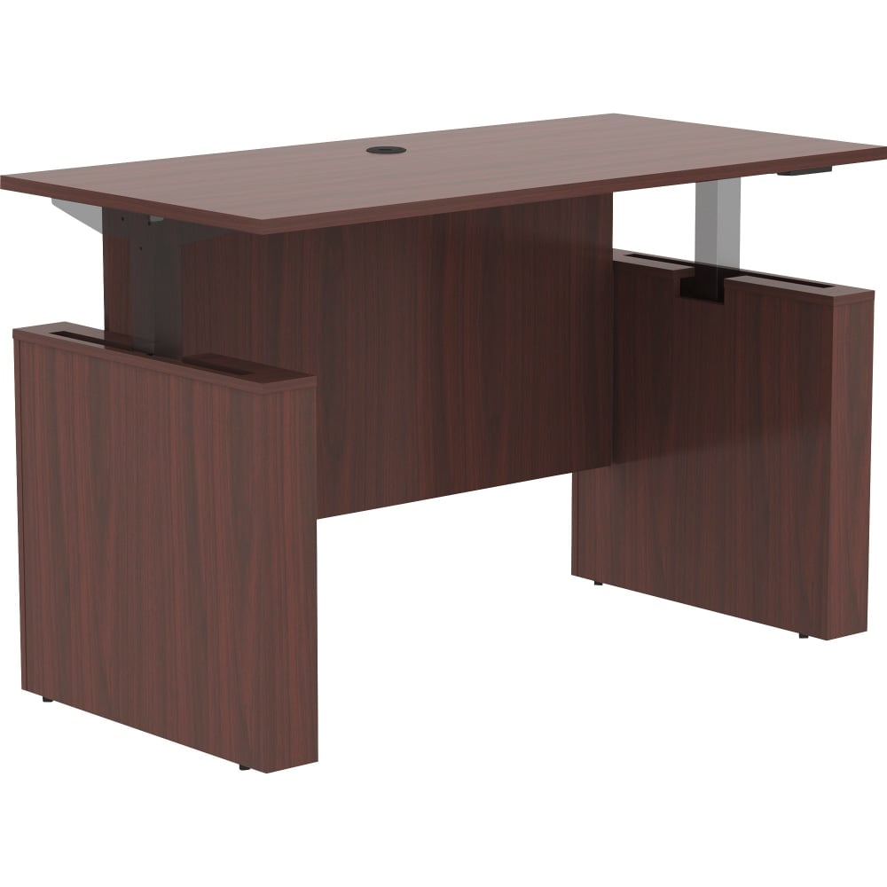 Lorell Essentials Sit-to-Stand 60inW Desk Shell, Mahogany MPN:69571