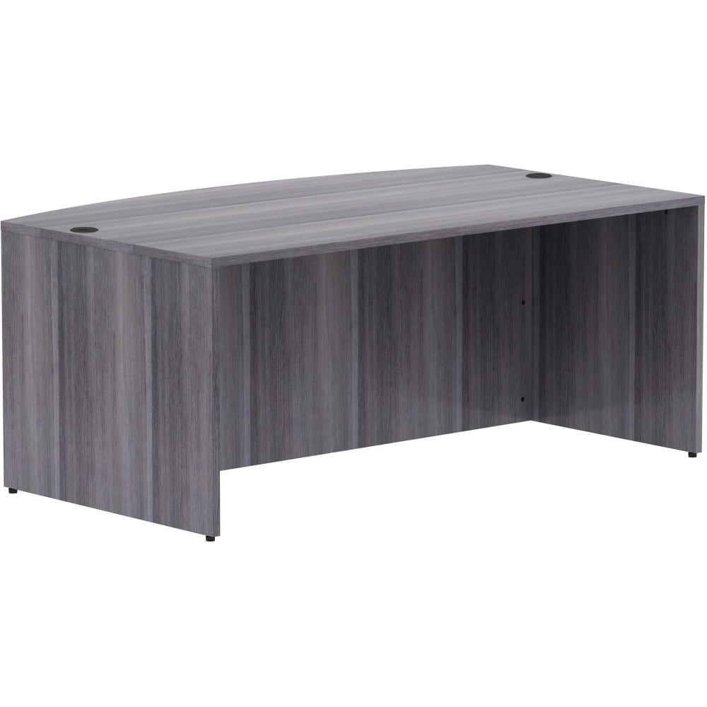 Lorell Essentials 72inW Bowfront Computer Desk Shell, Weathered Charcoal MPN:69591