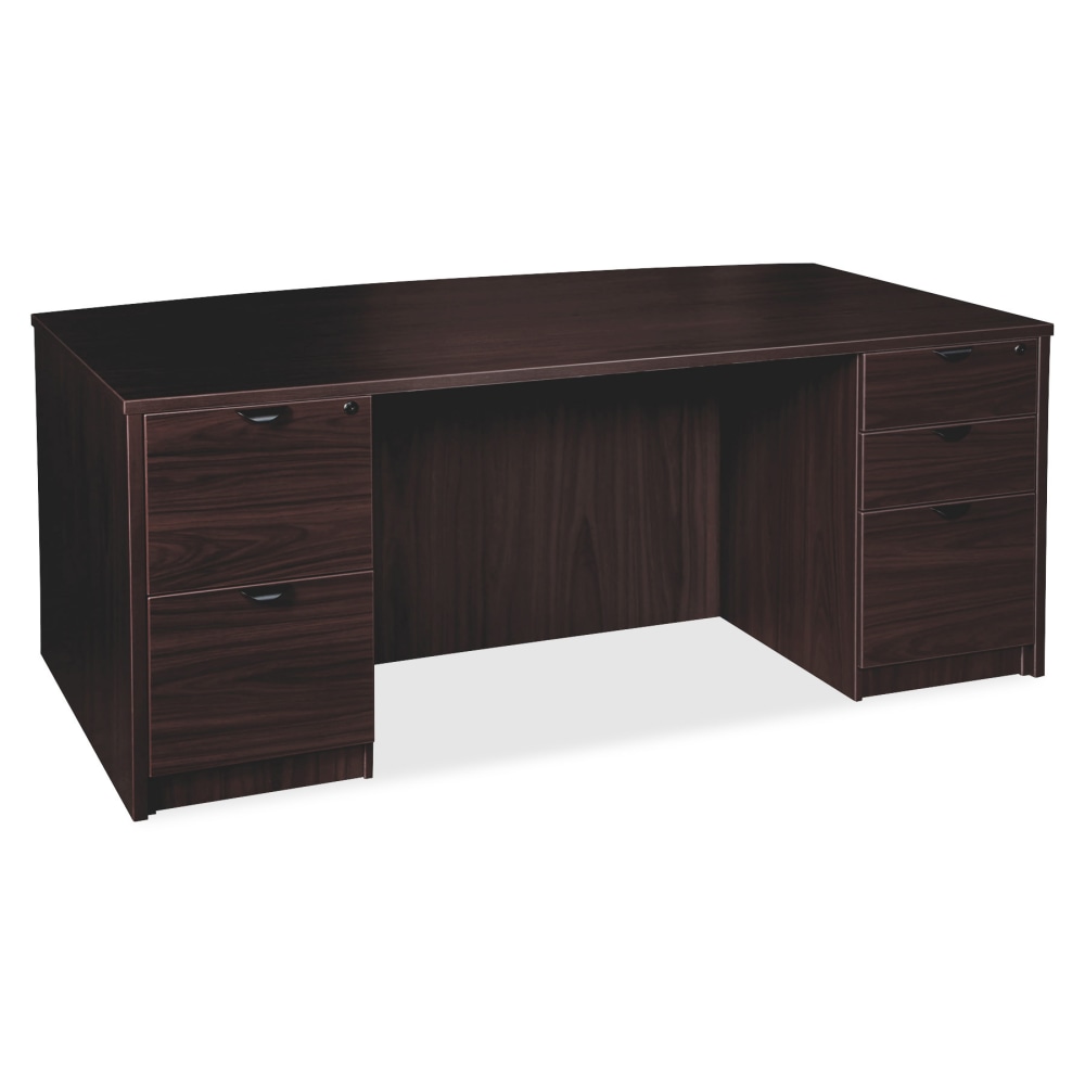 Lorell Prominence 2.0 72inW Bow-Front Double-Pedestal Computer Desk, Espresso MPN:PD4272DPES