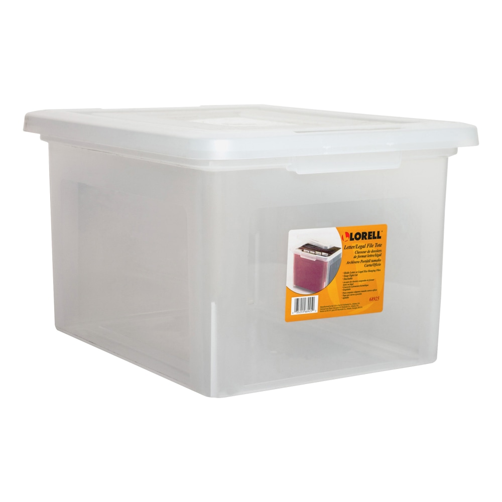 Lorell Storage File Boxes With Lift-Off Lids, Letter/Legal Size, 18in x 11in x 14 3/16in, Clear, Case Of 4 MPN:LLR68925CT