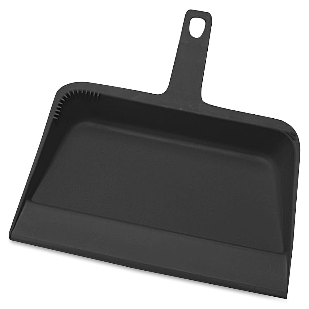 Genuine Joe Heavy-duty Plastic Dust Pan - 12in Wide - Plastic - Black - 12 / Carton (Min Order Qty 2) MPN:02406CT