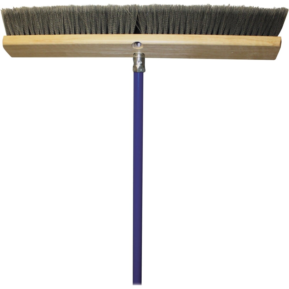 Genuine Joe All-Purpose Sweeper - Polypropylene Bristle - 24in Handle Width - 60in Handle Length - Metal Handle - 1 Each - Gray (Min Order Qty 2) MPN:20129