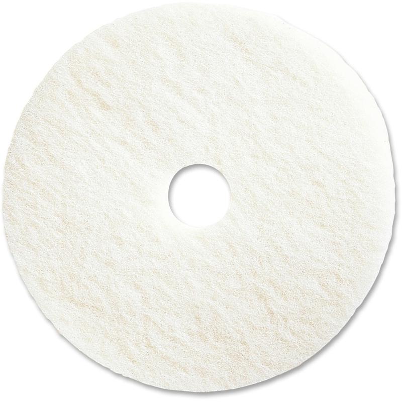 Genuine Joe Super White Polishing Floor Pad, 20in Diameter, White, Carton Of 5 (Min Order Qty 3) MPN:91420