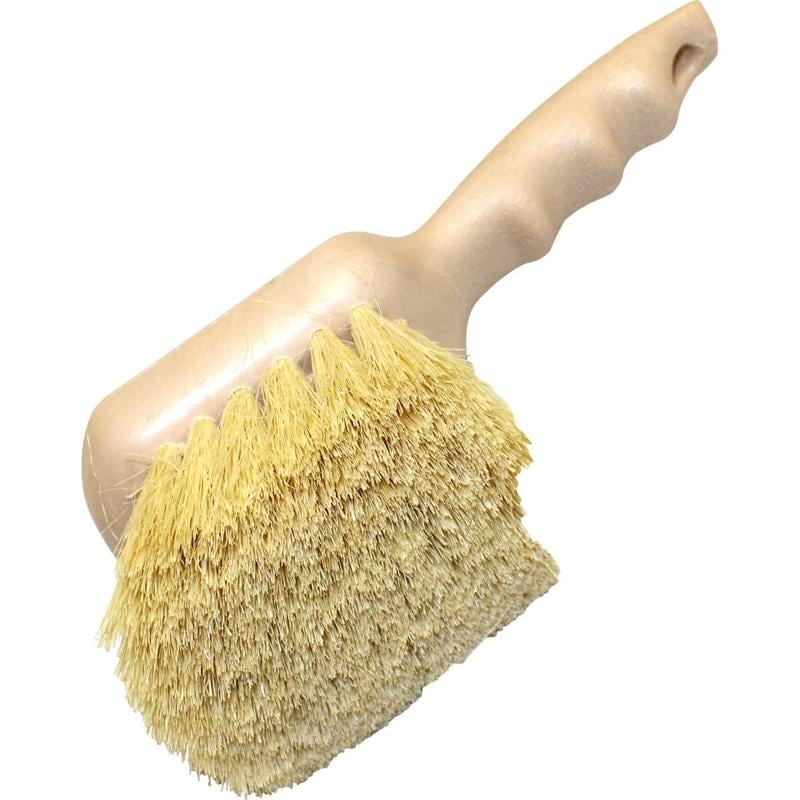 Genuine Joe Tampico Utility Brush - Tampico Bristle - 8.5in Overall Length - 1 Each - White (Min Order Qty 6) MPN:98217