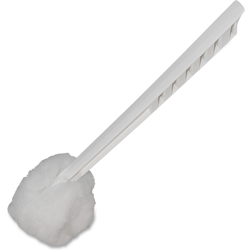 Genuine Joe Toilet Bowl Mop - 4.50in Head - 12in Plastic Handle - Durable, Scrubber Strip, Acid Resistant - 25 / Carton - White (Min Order Qty 3) MPN:99756