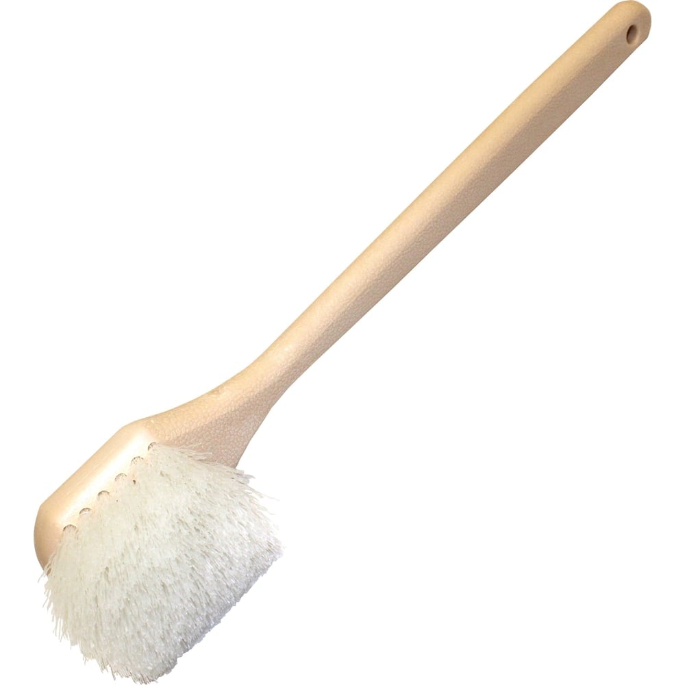 Genuine Joe Nylon Utility Brush - Nylon Bristle - 20in Handle Length - 1 Each - White (Min Order Qty 6) MPN:GJO98216