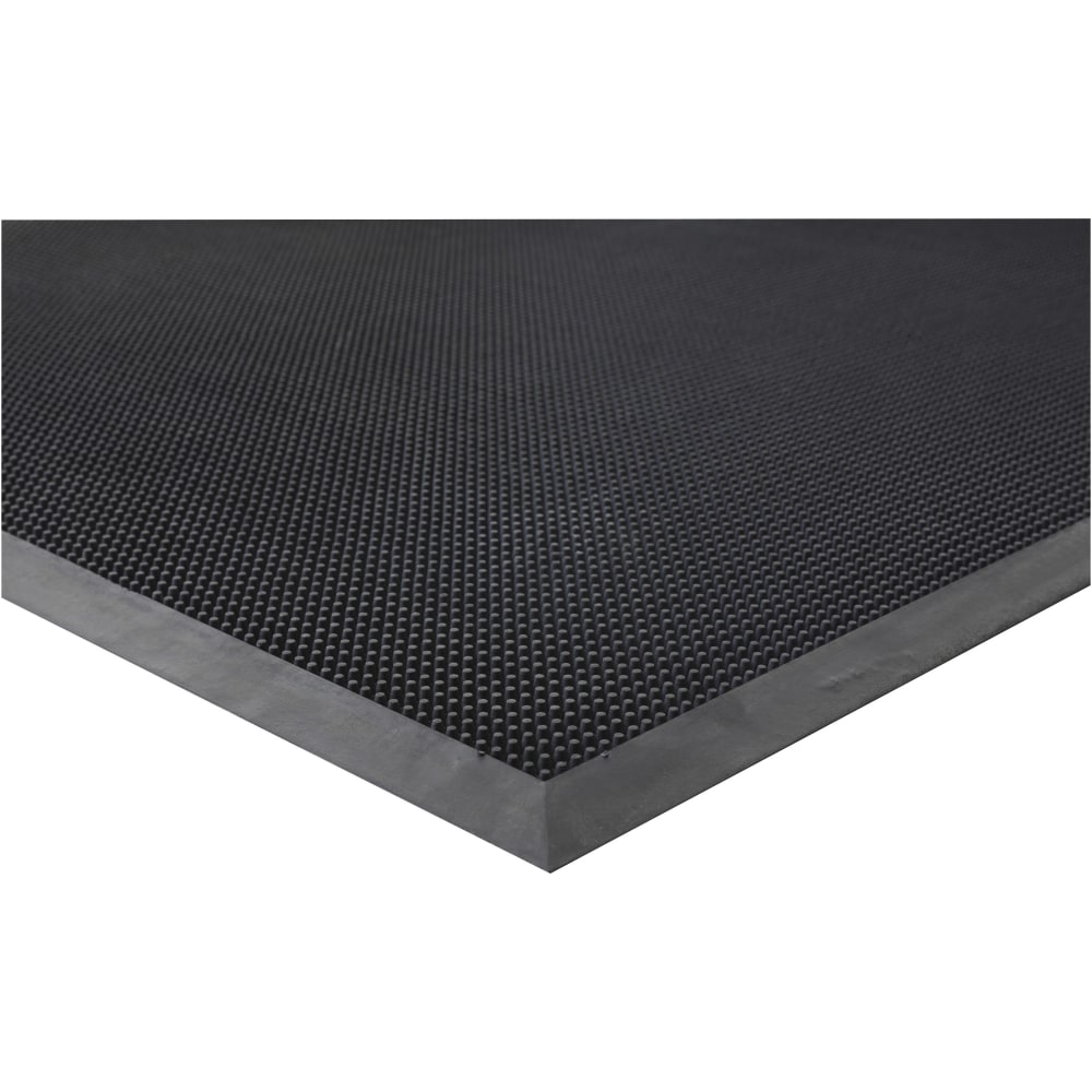 Genuine Joe Brush Tip Scraper Mat - Indoor, Outdoor - 28in Length x 18in Width x 0.40in Thickness - Rectangle - Rubber - Black (Min Order Qty 5) MPN:70380