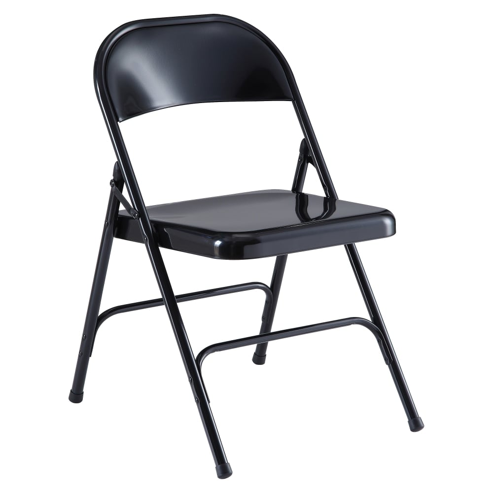 Lorell Metal Folding Chair, Black, Set Of 4 MPN:62527