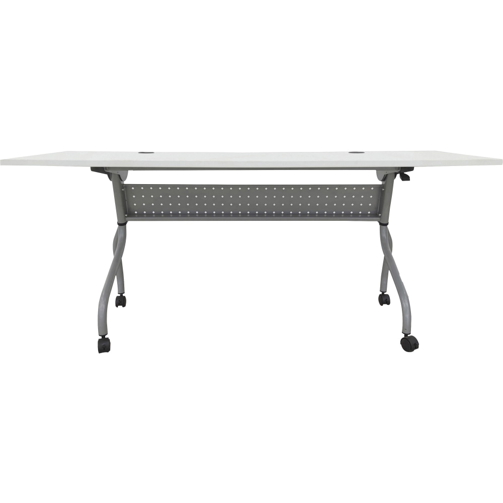 Lorell Preference Series 72inW Flip-Top Training Table, White/Silver MPN:60743