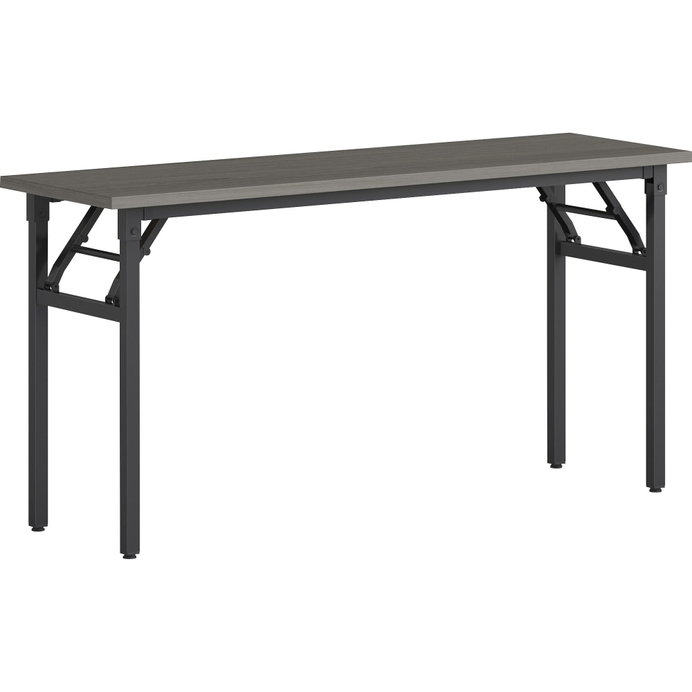 Lorell Folding Melamine Training Table, 30inH x 60inW x 18inD, Black/Gray MPN:60746