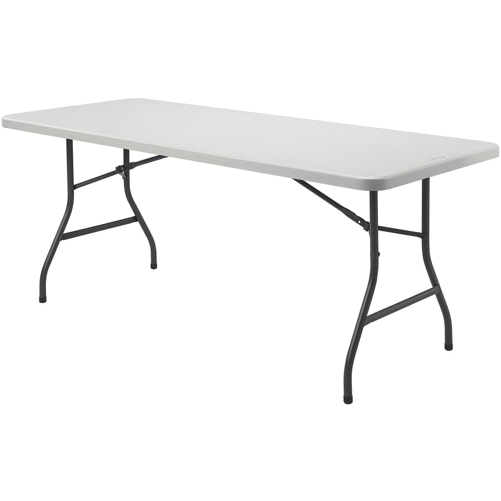 Lorell 96inW Rectangular Banquet Table, Black/Gray MPN:66654