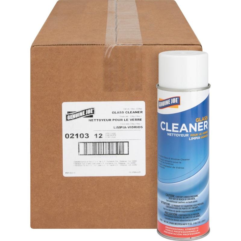 Genuine Joe Glass Cleaner Aerosol Spray, 19 Oz Can, Box Of 12 MPN:02103CT