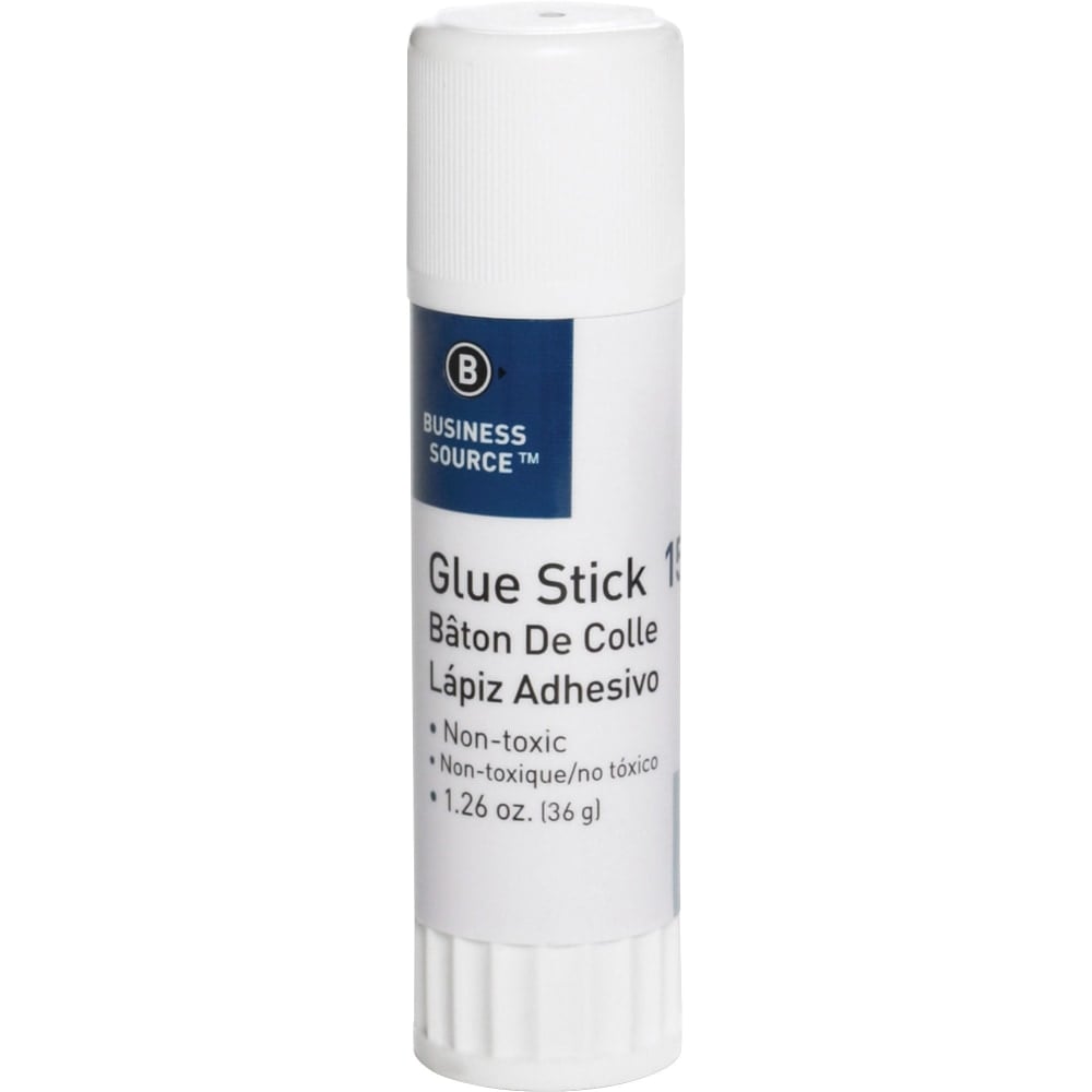 Business Source Glue Stick - 1.26 oz - 1 Each - White (Min Order Qty 37) MPN:15788