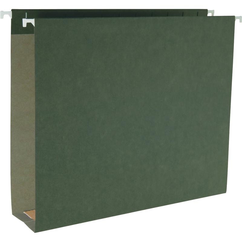 Business Source Box Bottom Hanging Folders, Legal Size, 1/5 Tab Cut, 2in Expansion, Standard Green, Box Of 25 Folders (Min Order Qty 2) MPN:43854