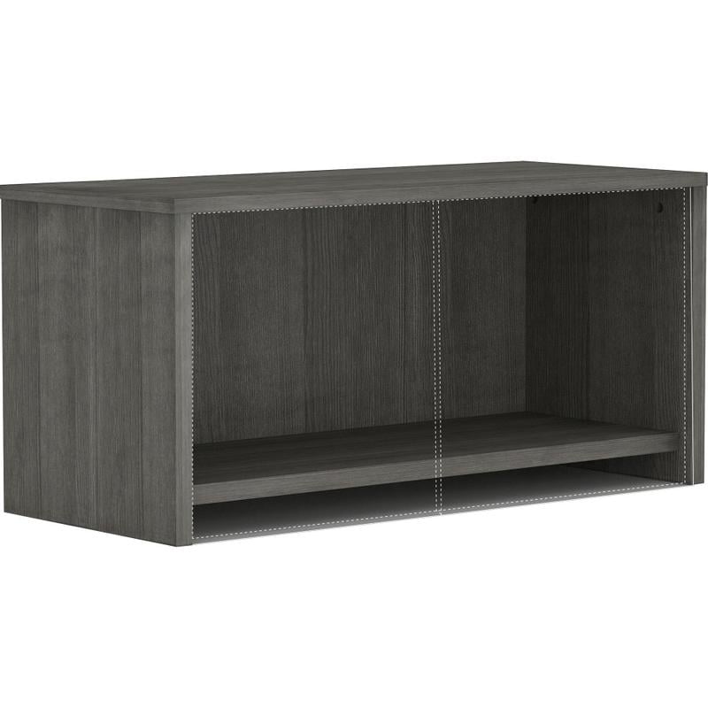 Lorell Essentials Series Wall-Mount Hutch, 17inH x 36inW x 15inD, Weathered Charcoal MPN:16241