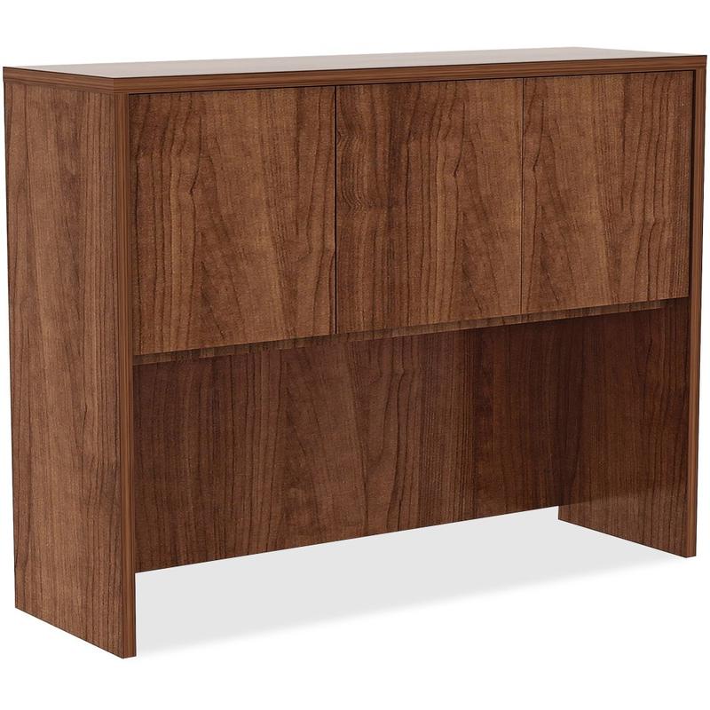 Lorell Essentials Hutch With Doors, 48inW, Walnut MPN:34397