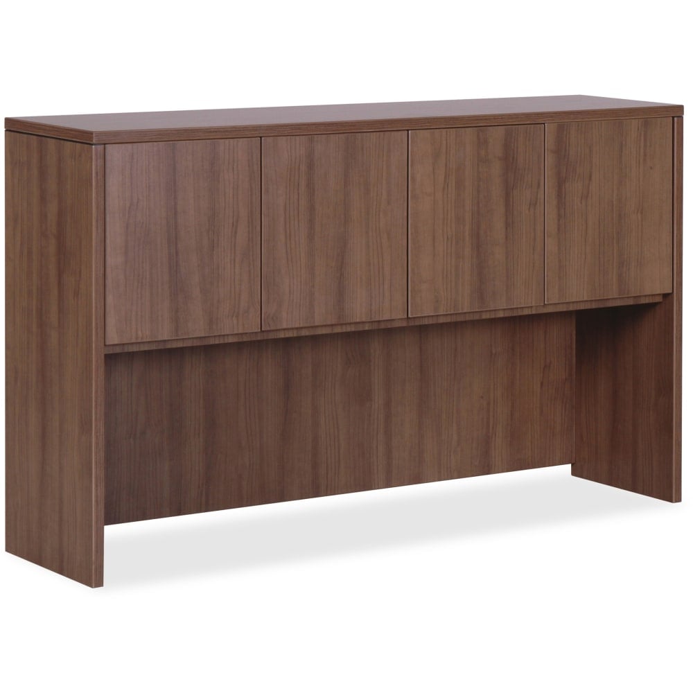 Lorell Essentials Hutch With Doors, 72inW, Walnut MPN:69976