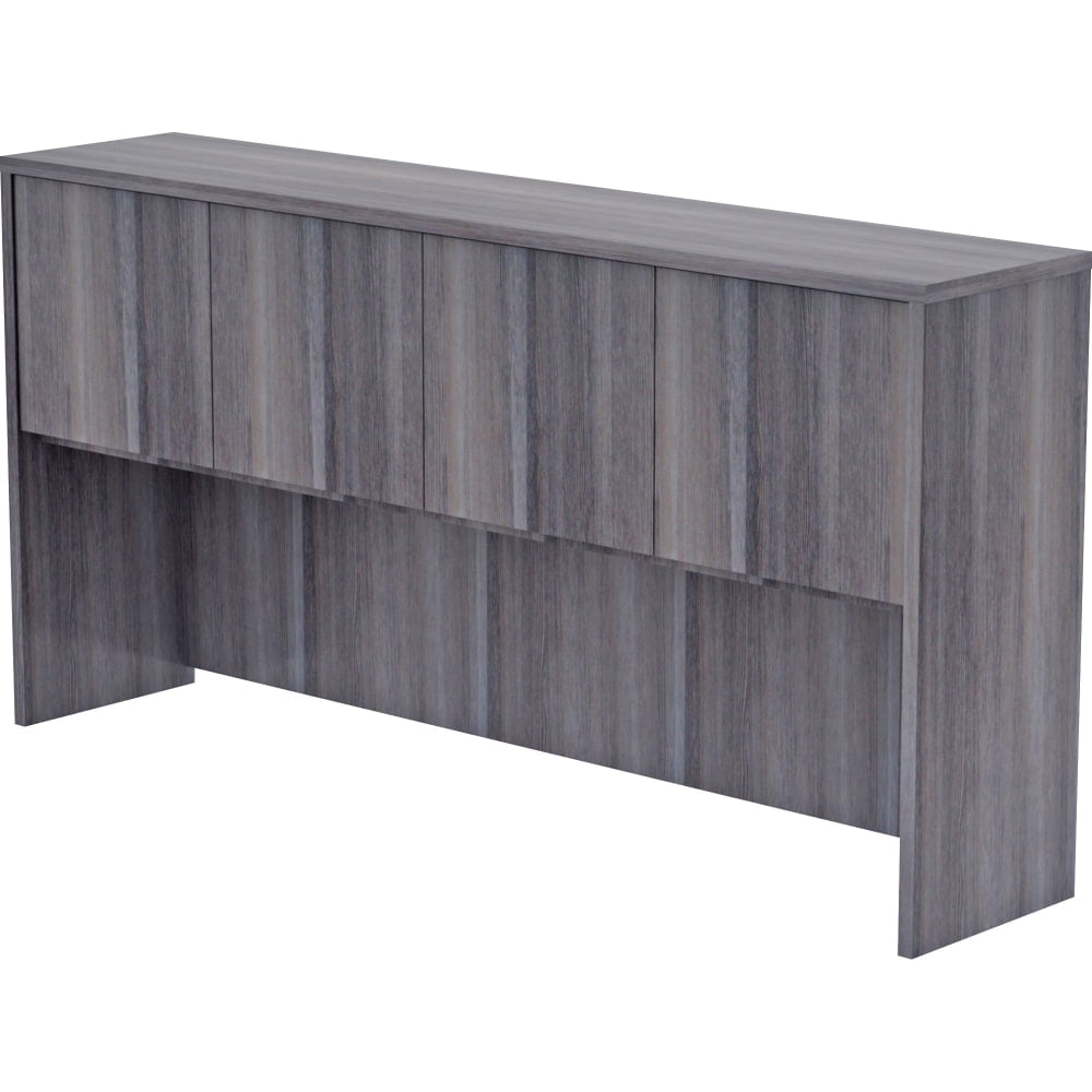 Lorell Essentials 71inW Credenza Hutch, Weathered Charcoal MPN:LLR69557