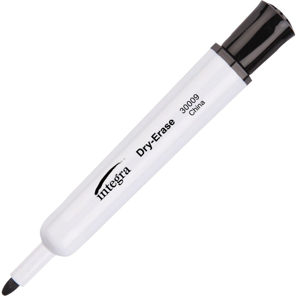 Integra Bullet Tip Dry-Erase Markers - Bullet Marker Point Style - Black - 12 / Dozen (Min Order Qty 4) MPN:30009