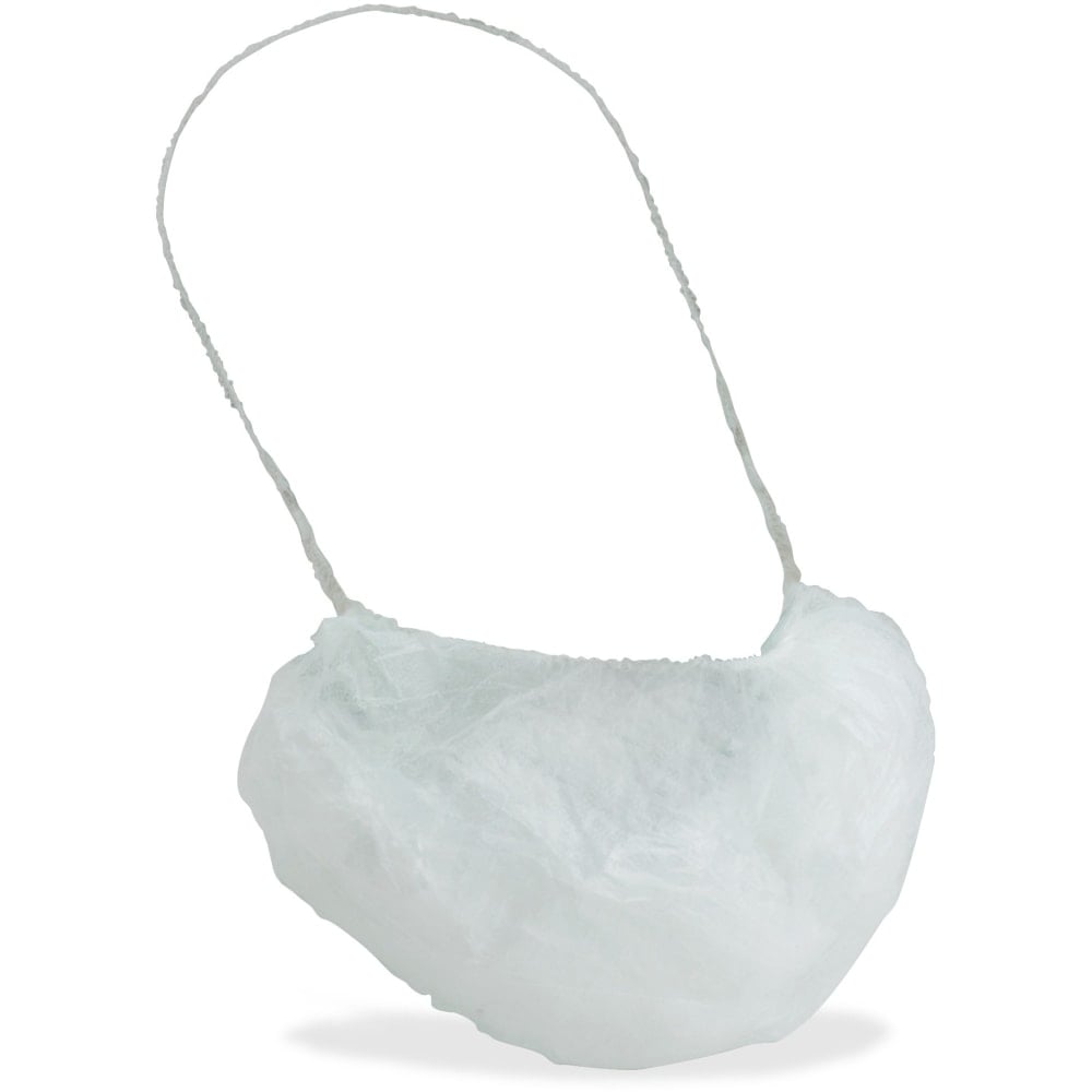 Genuine Joe Beard Cap - White - Comfortable, Breathable - 100 / Bag (Min Order Qty 10) MPN:85128