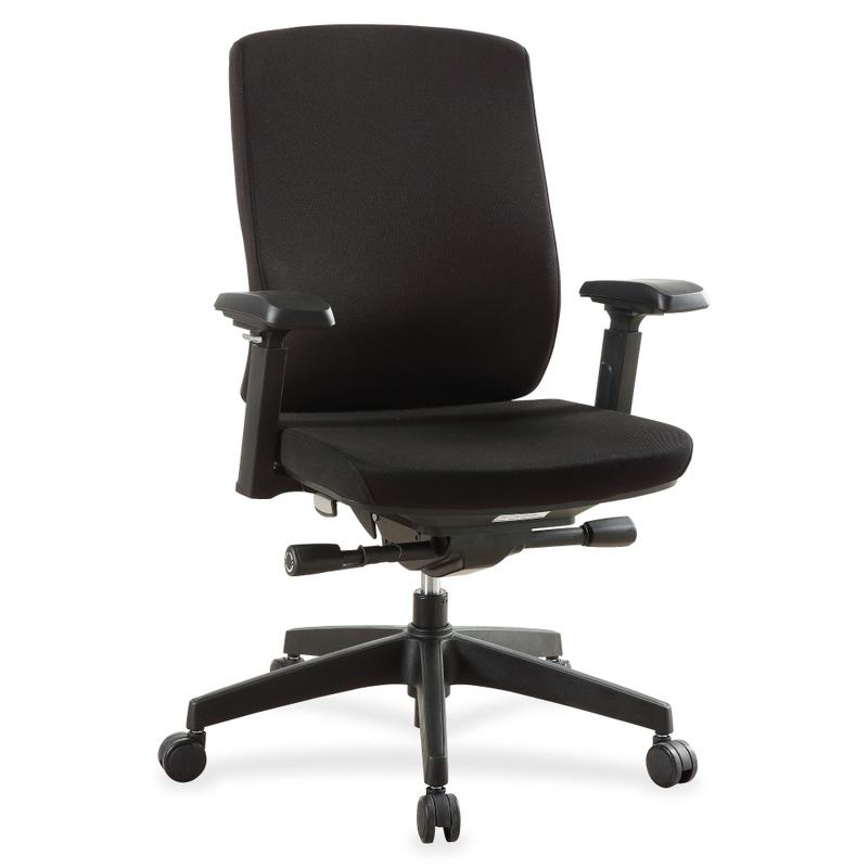 Lorell Multifunction Mid-Back Chair, Fabric, Black MPN:42172