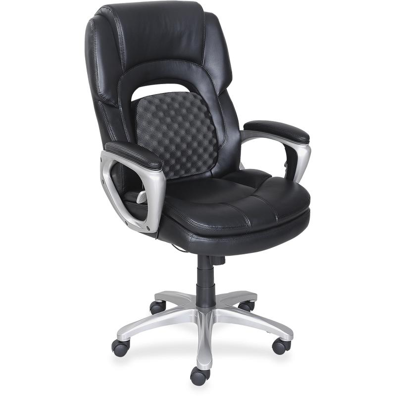 Lorell Wellness by Design Accucel Executive Ergonomic Bonded Leather Chair, Black MPN:47422