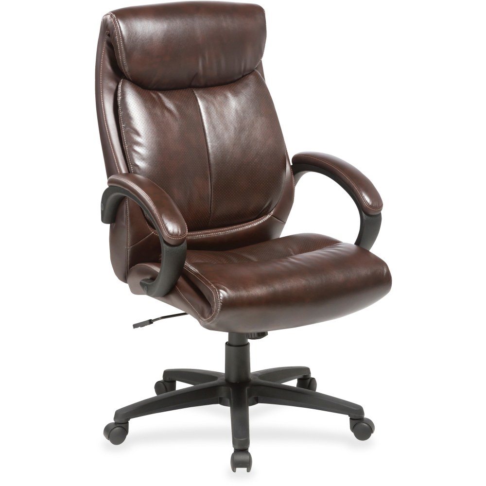 Lorell Ergonomic Bonded Leather High-Back Executive Chair, Brown MPN:59498