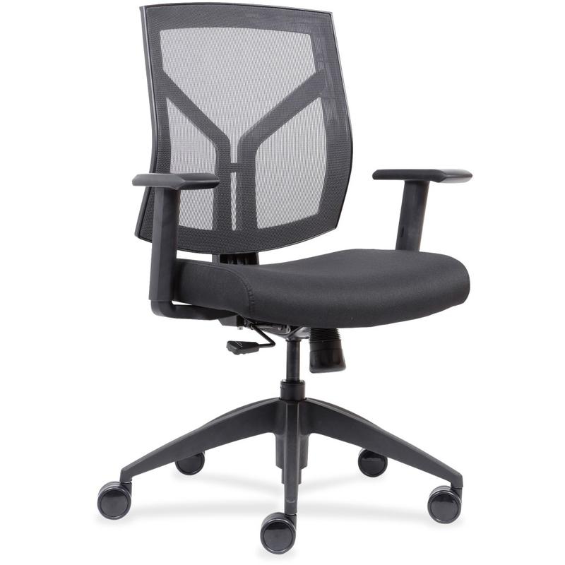 Lorell Ergonomic Mesh/Fabric Mid-Back Chair, Black MPN:83111