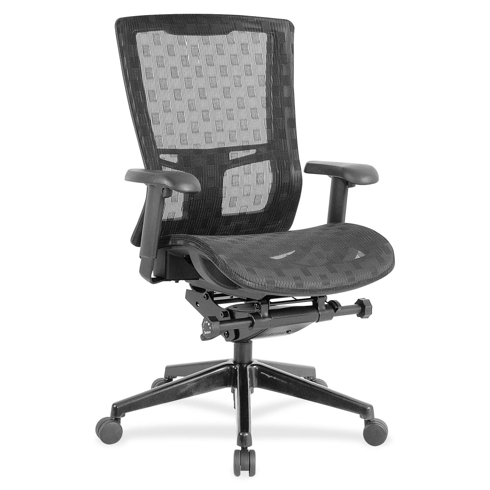 Lorell Checkerboard Design High-Back Ergonomic Mesh Chair, Black MPN:85560