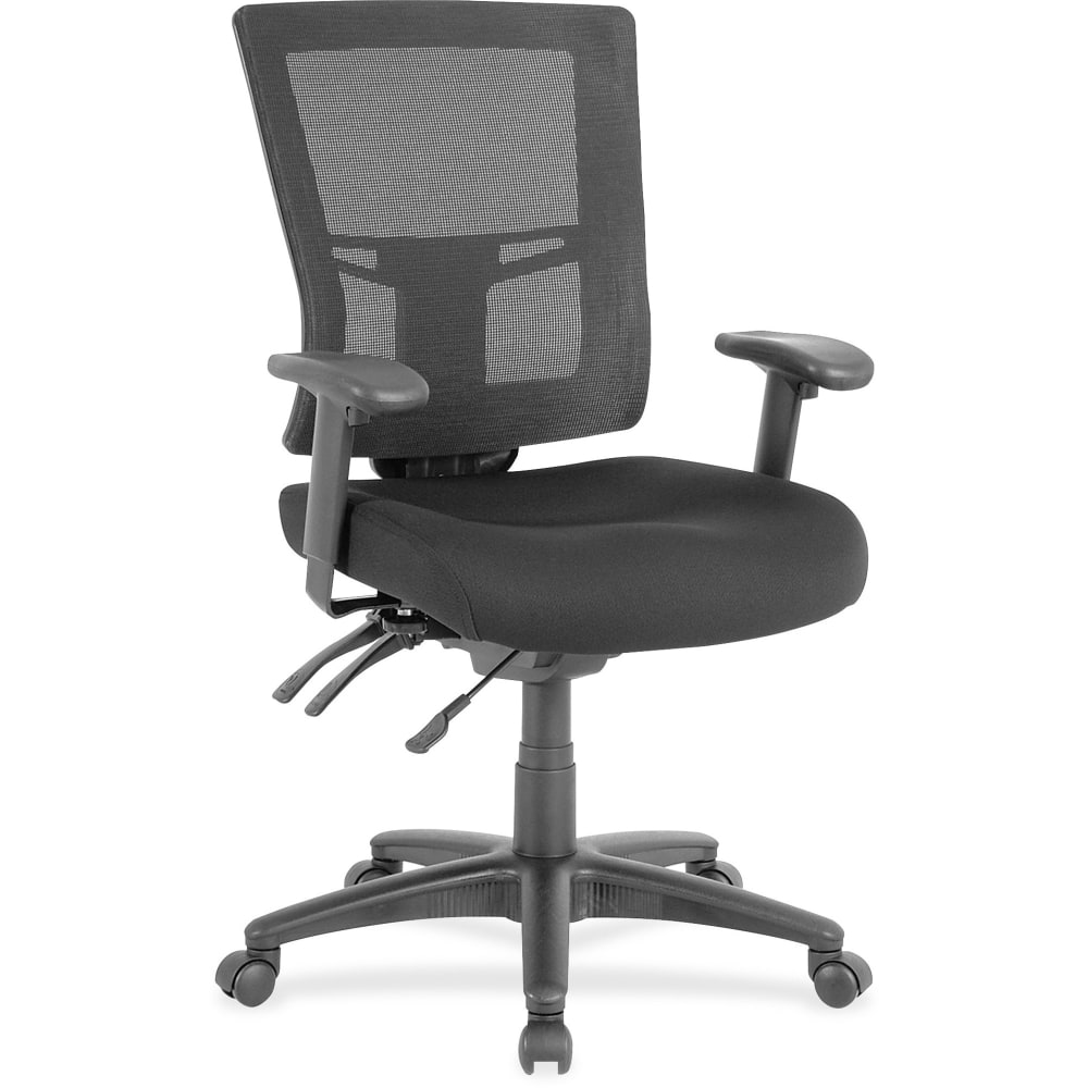 Lorell Multifunction Mid-Back Chair, Mesh/Fabric, Black MPN:85563