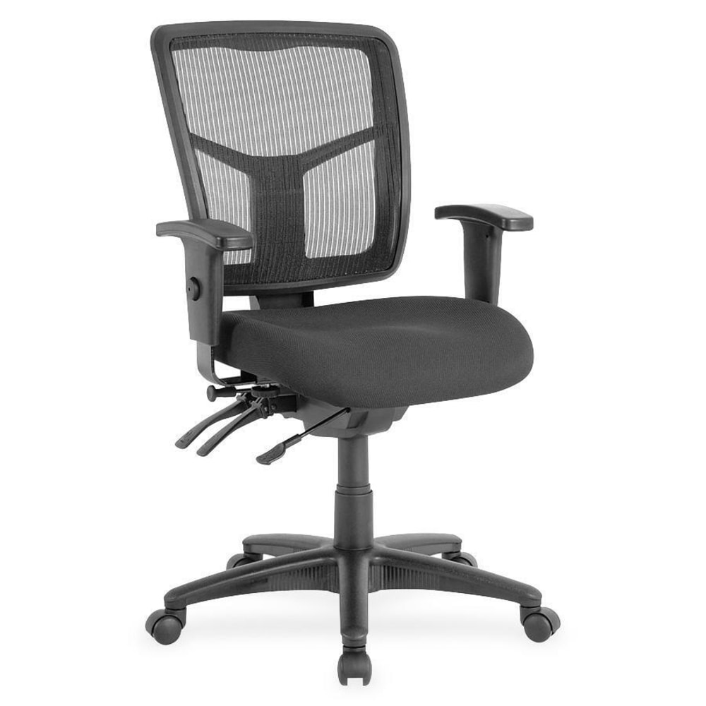 Lorell Ergonomic Mesh/Fabric Mid-Back Managerial Swivel Chair, Black MPN:86802