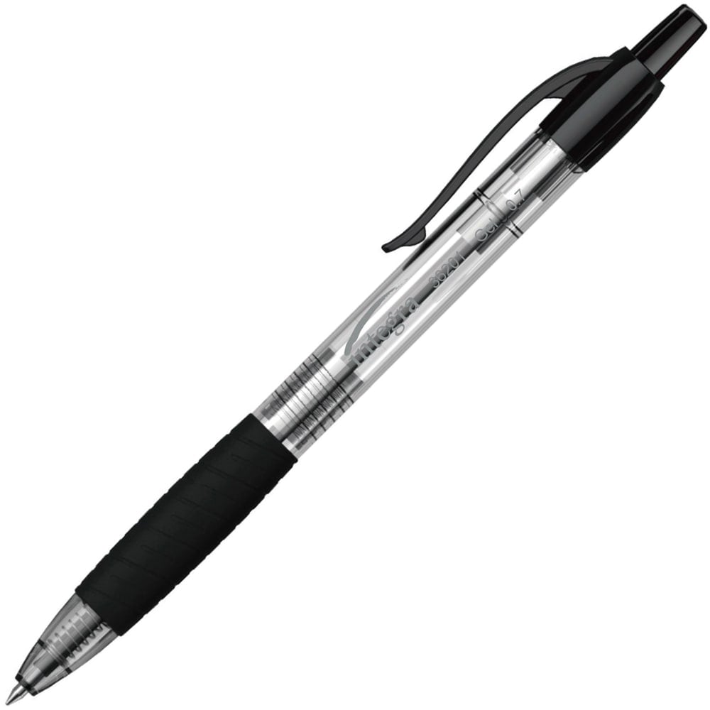 Integra Retractable 0.7mm Gel Pen - 0.7 mm Pen Point Size - Black Gel-based Ink - 12 / Dozen (Min Order Qty 10) MPN:36201