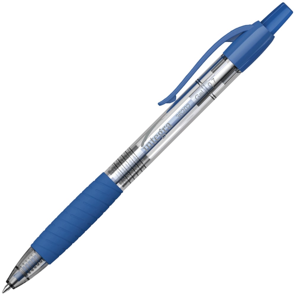 Integra Retractable 0.7mm Gel Pen - 0.7 mm Pen Point Size - Blue Gel-based Ink - 12 / Dozen (Min Order Qty 11) MPN:36202