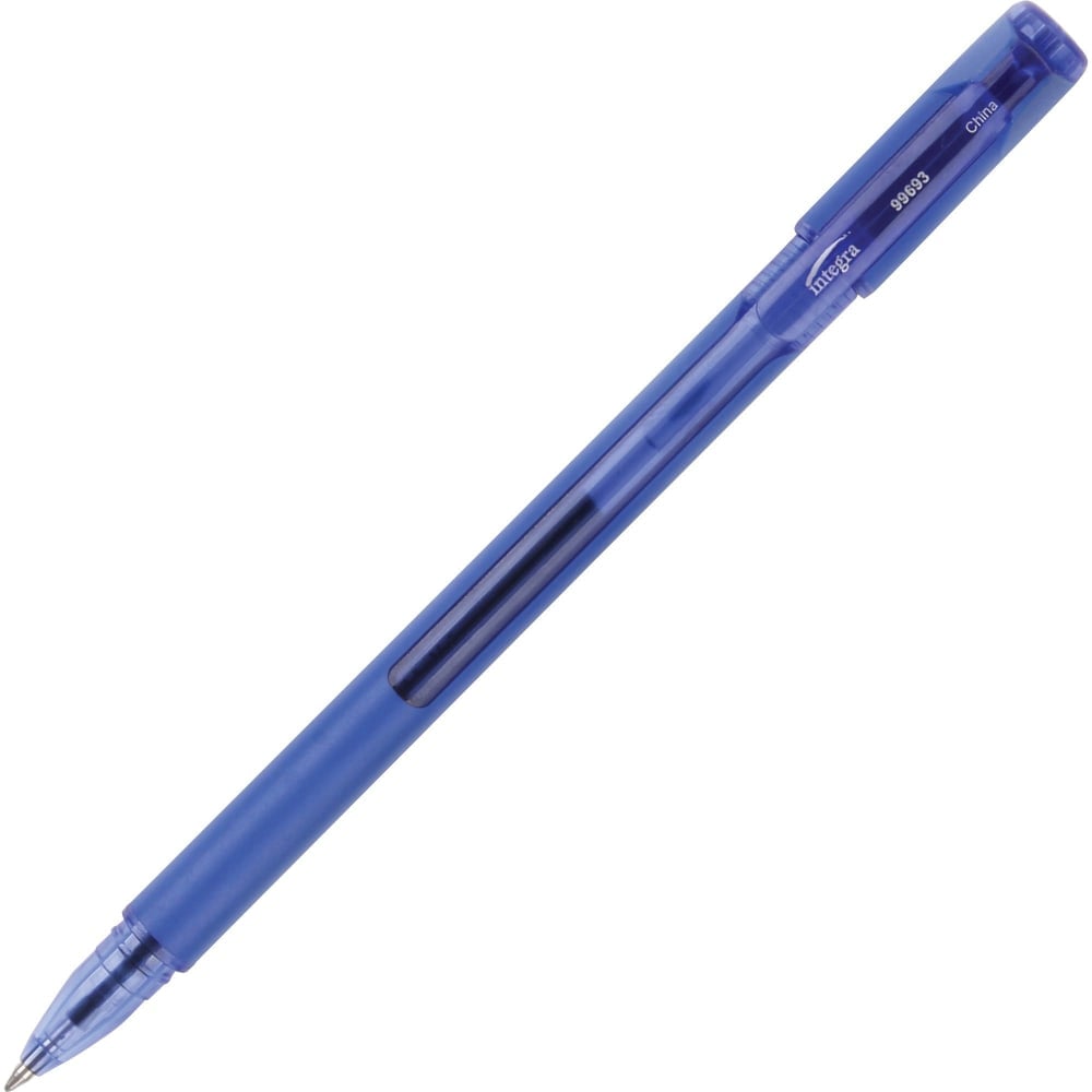 Integra Quick-Dry Gel Ink Stick Pens, 0.7 mm, Blue Ink, Pack Of 12 Pens (Min Order Qty 12) MPN:99693