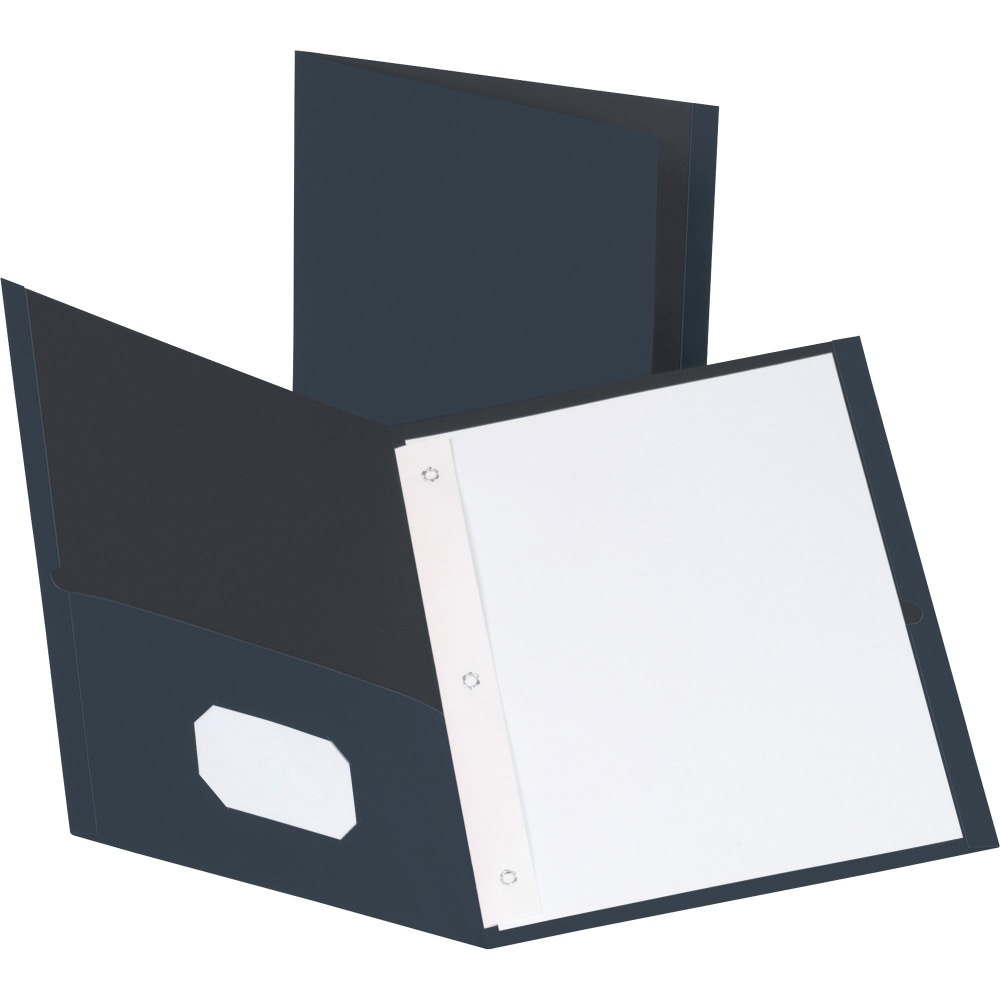 Business Source Storage Pockets Fastener Folders, 3 Fasteners, Letter Size, Dark Blue, Box Of 25 (Min Order Qty 3) MPN:78508