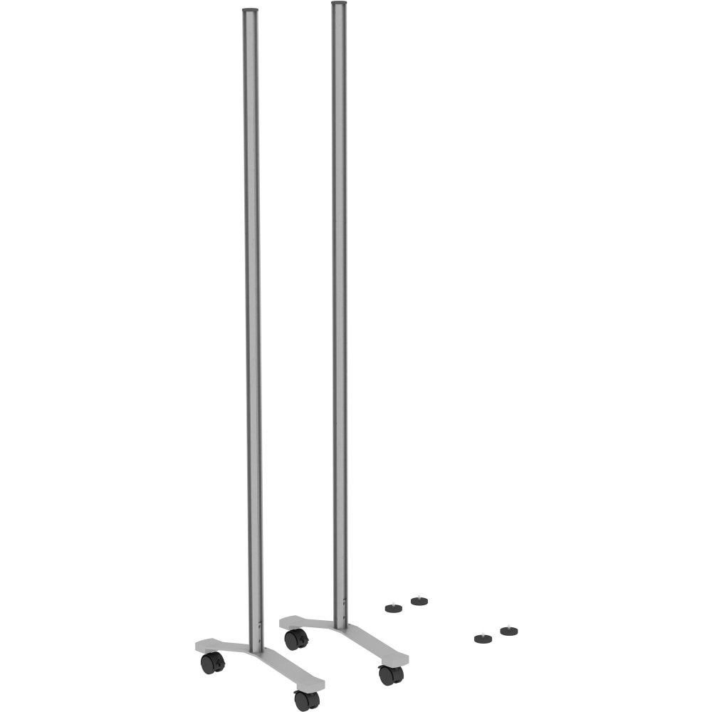 Lorell Adaptable Panel Legs for 50inH Configuration - 18.8in Width x 2in Depth x 71in Height - Aluminum - Silver MPN:90271