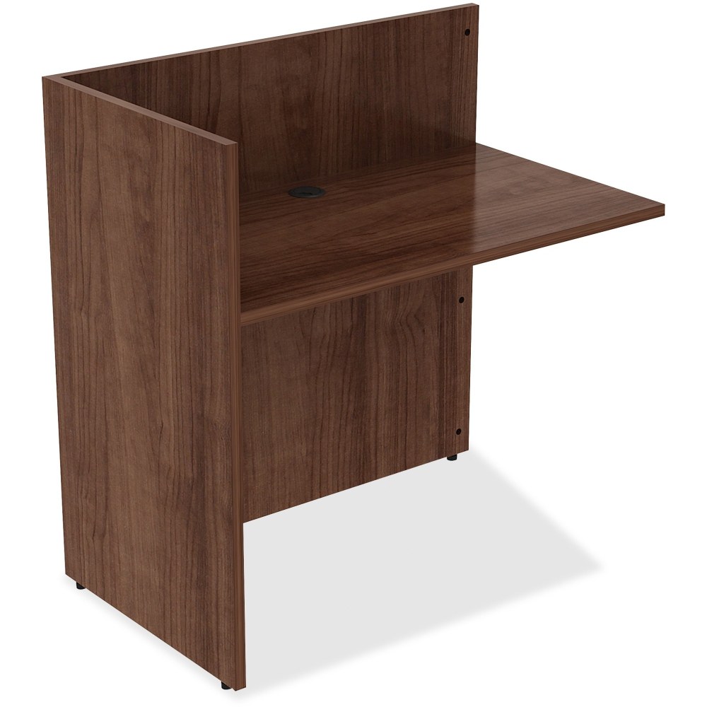 Lorell Essentials 42inW Reception Computer Desk Return, Walnut MPN:34404