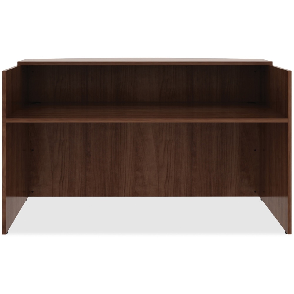 Lorell Essentials 72inW Reception Computer Desk, Walnut MPN:69998