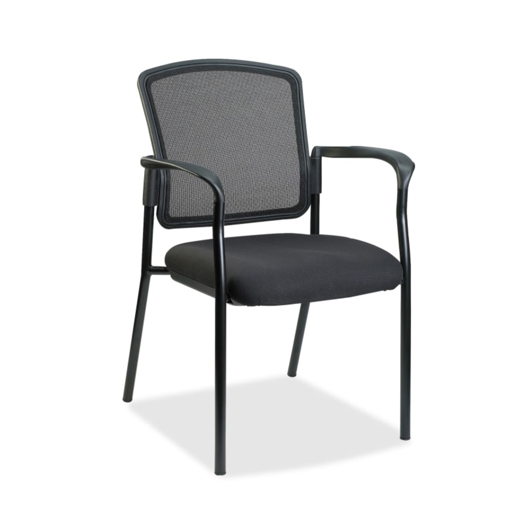 Lorell Mesh/Fabric Guest Stack Chair, Black MPN:23100