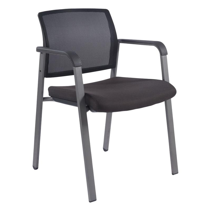 Lorell Mesh Stackable Guest Chair, Black MPN:30956