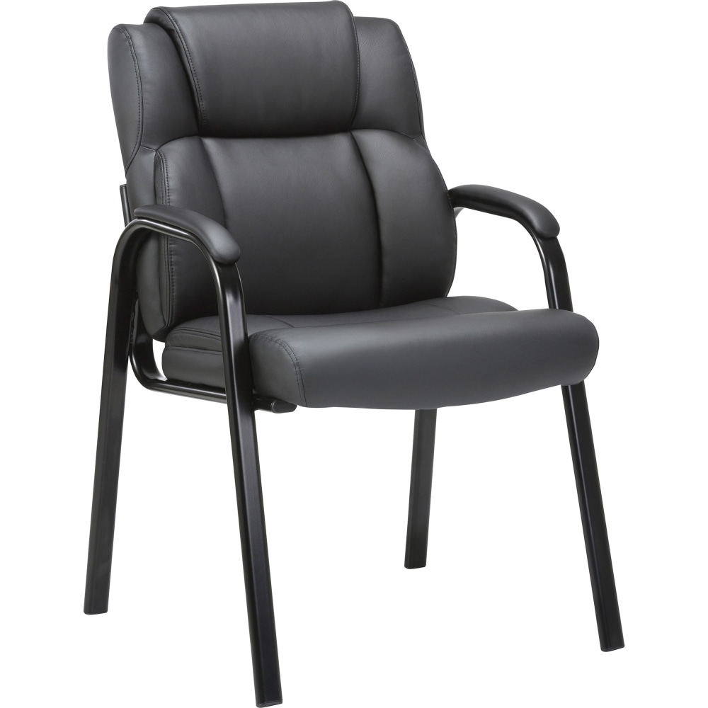 Lorell Bonded Leather High-Back Guest Chair, Black MPN:67002