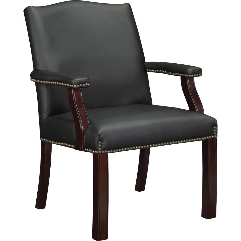 Lorell Berkeley Traditional Bonded Leather Guest Chair, Black MPN:68252