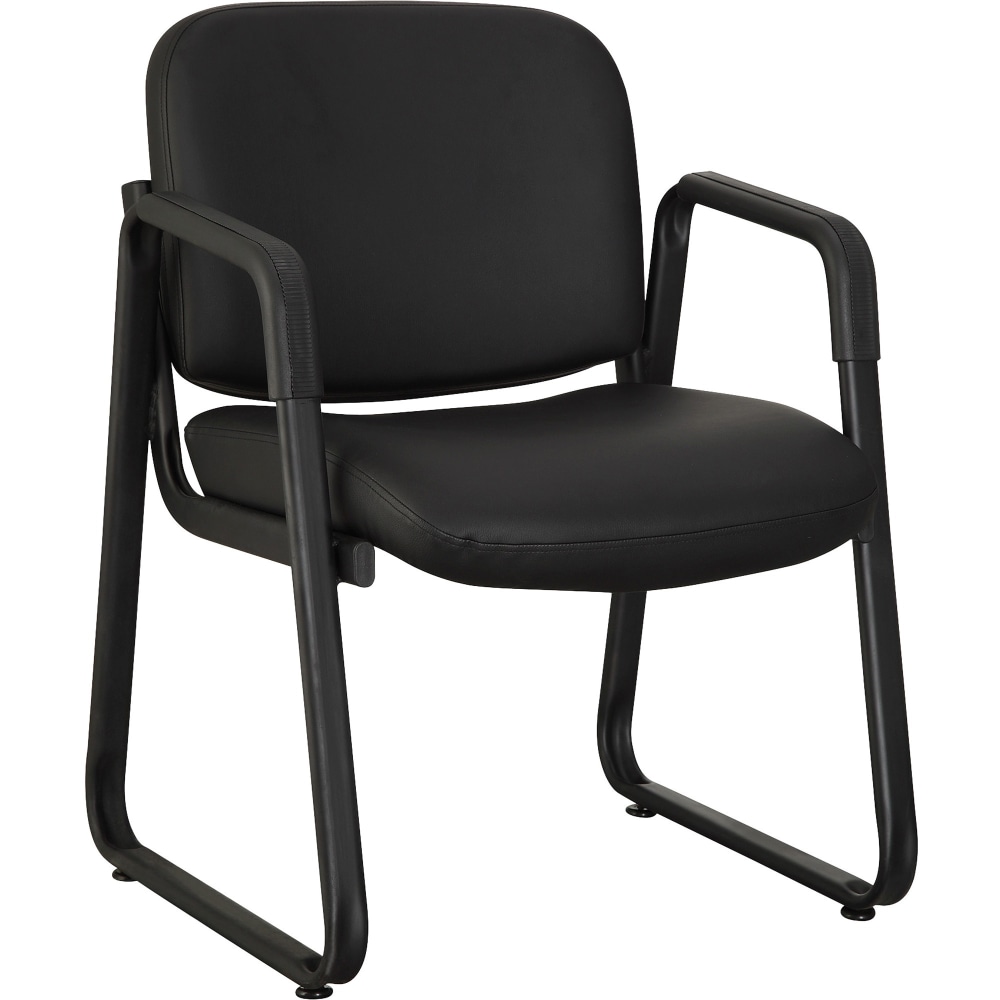 Lorell Bonded Leather Guest Chair, Black MPN:84577