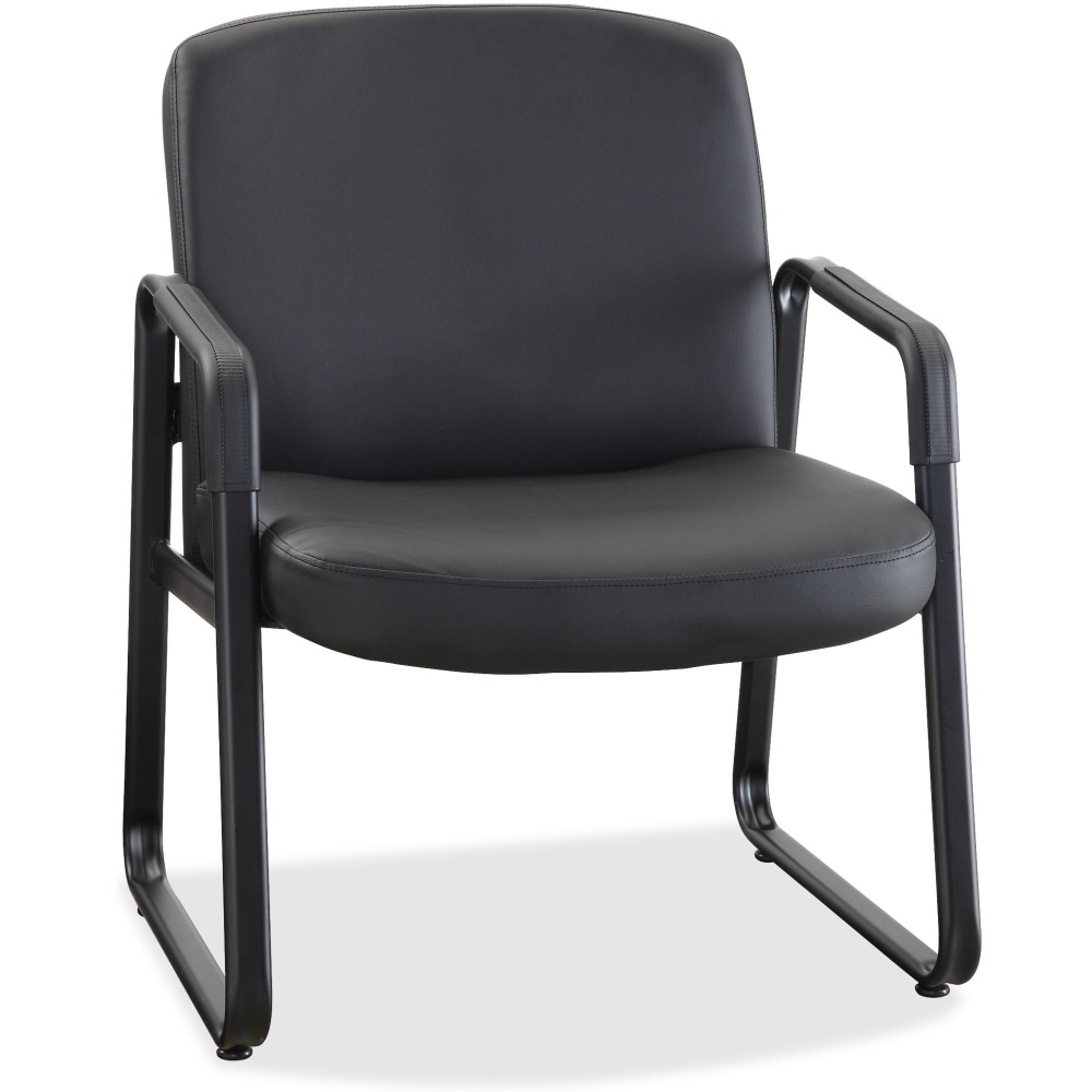 Lorell Big & Tall Bonded Leather Guest Chair, Black MPN:84587